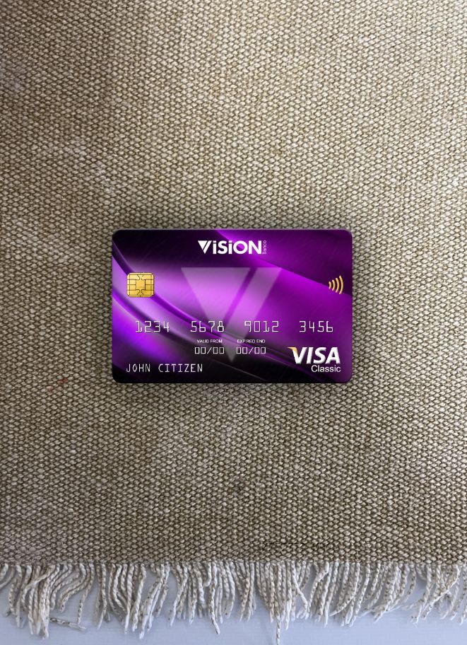 Download Paraguay Vision Banco bank visa classic card photolook front Photoshop template